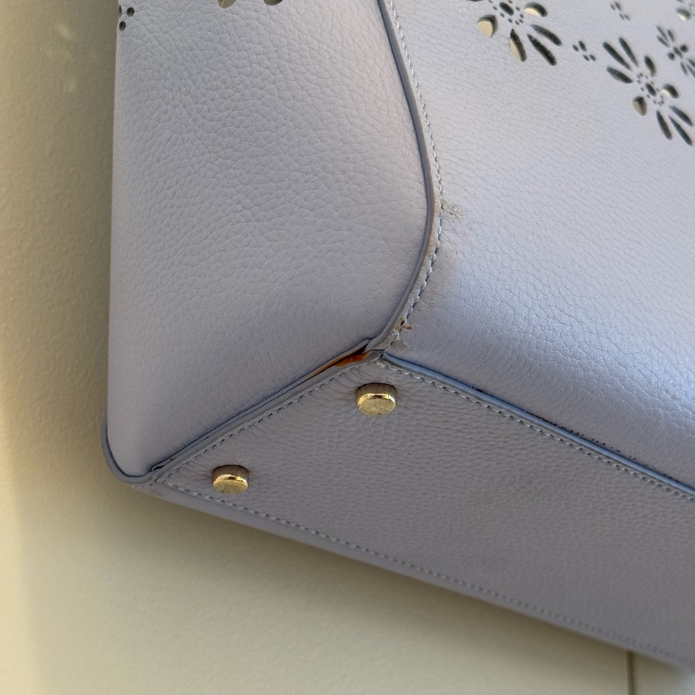 kate spade lavender perforated floral leather tote - Picture 10 of 10